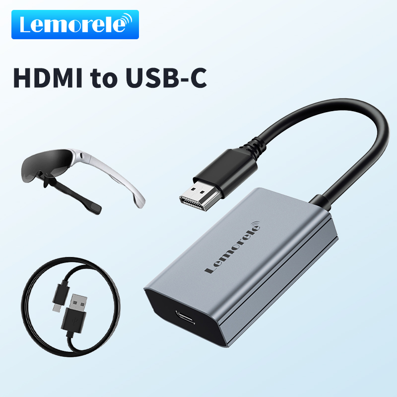 Lemorele HDMI to TYPE-C Adapter 4K 60HZ USB-c Portable Video Adapter For XREAL Nreal Air R