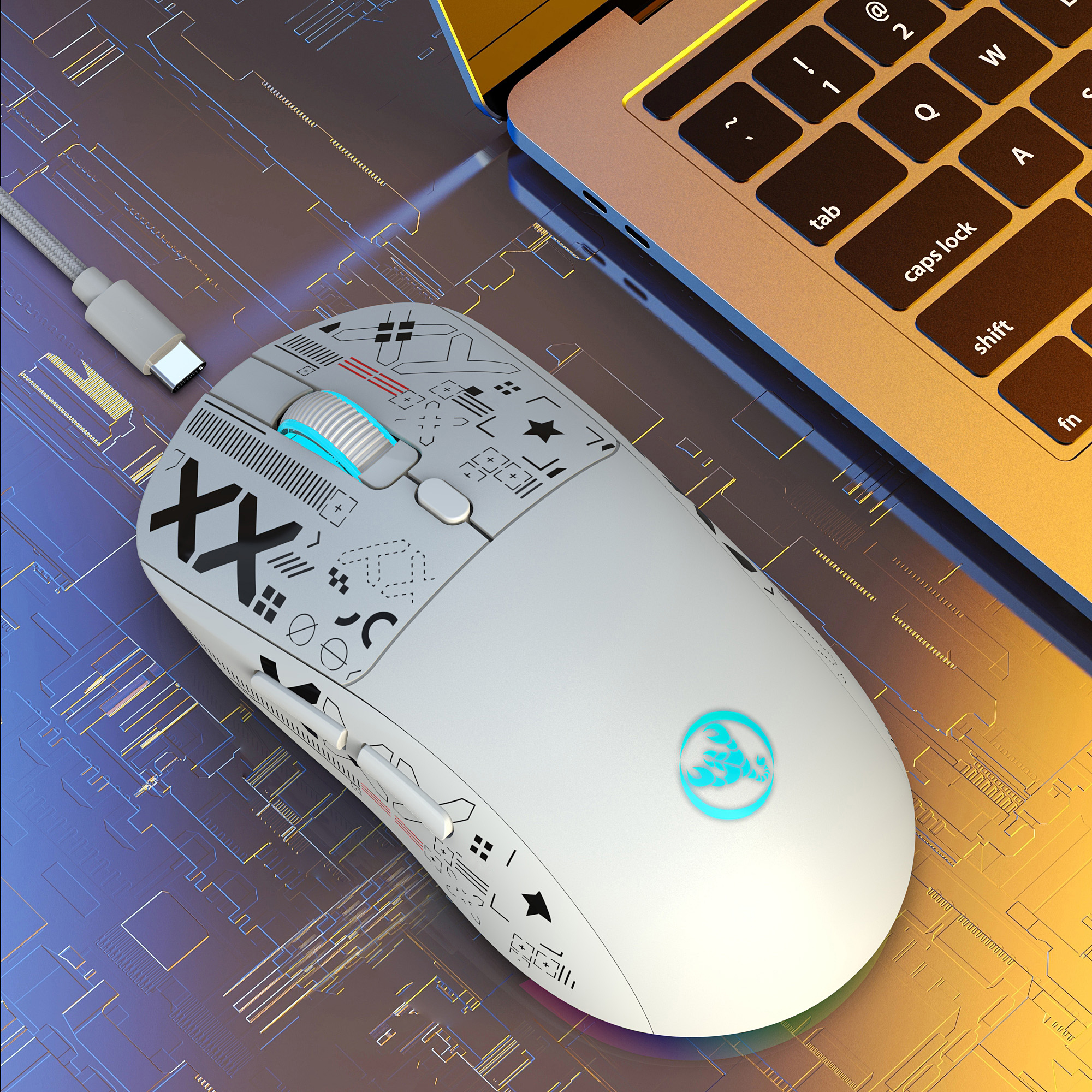 T90 Wireless Bluetooth Mouse RGB (BT1/BT2+ USB) 2.4GHz Rechargeable Si