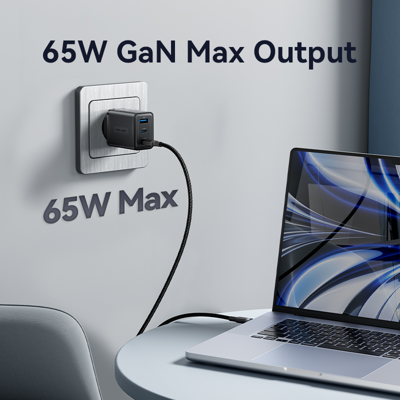 Vention 65W GaN Charger Quick Charge 4.0 3.0 Type C PD USB Charger for — photo 2