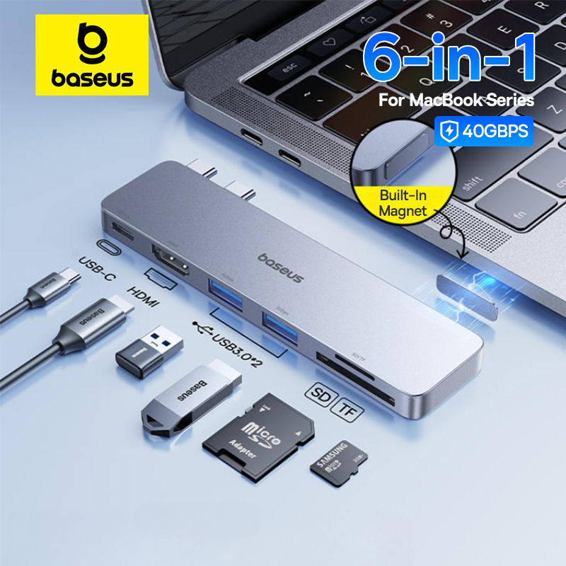 Baseus Dual USB-C Hub to HDMI-Compatible 4K 30Hz For Thunderbolt 3/4 4