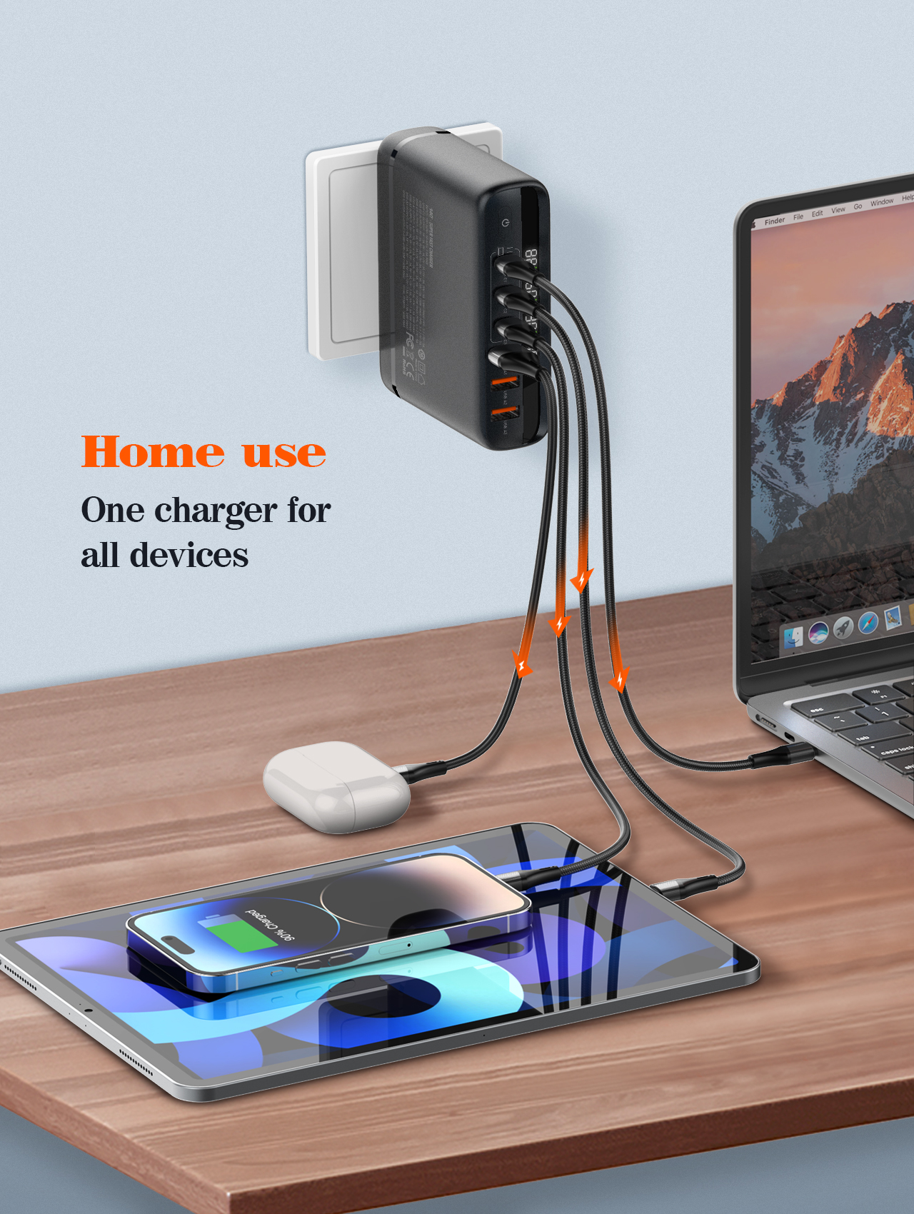 140W GaN USB C Charger PD 100W 65W AU US UK EU Power PPS Type-C Fast C — photo 4