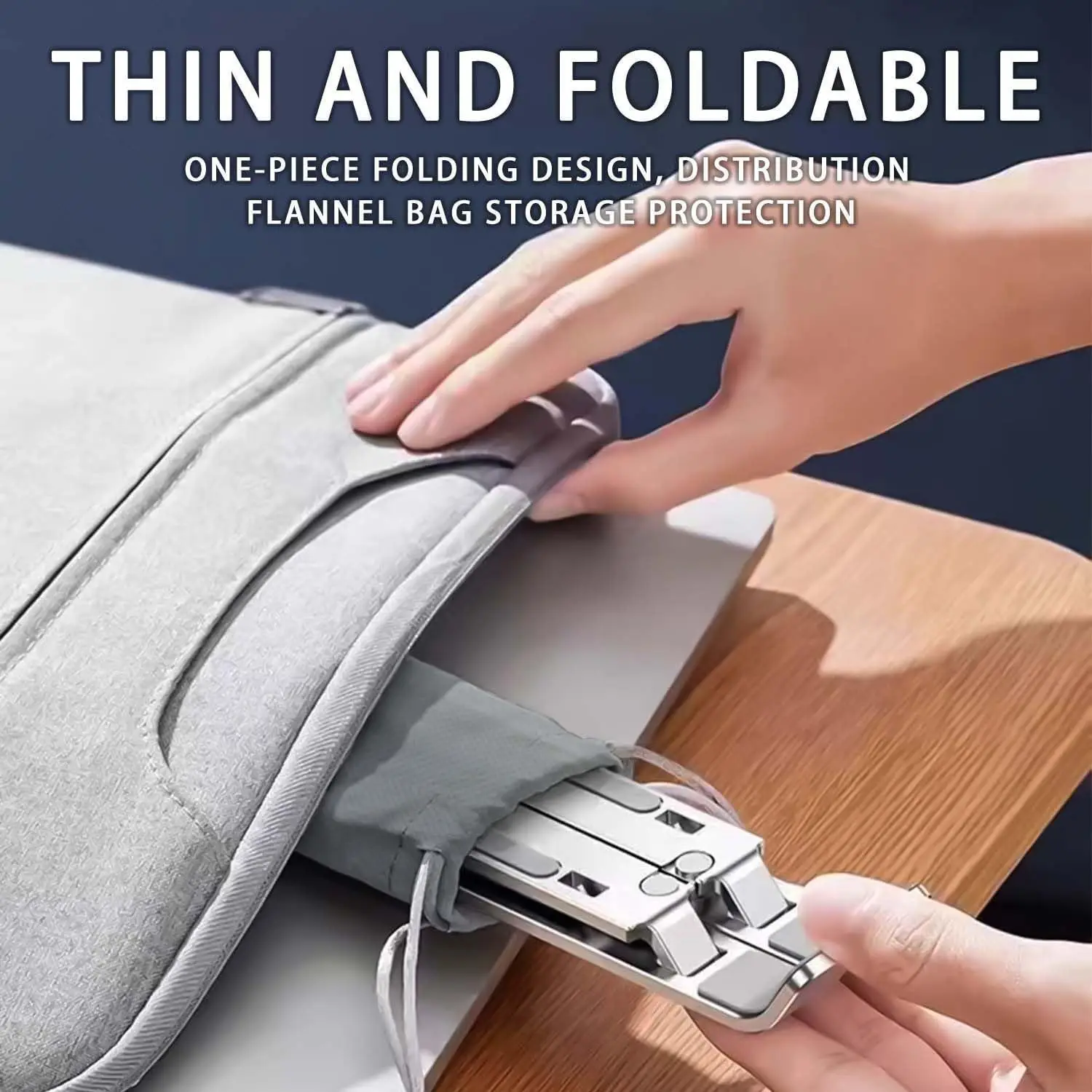Adjustable Aluminum Laptop Stand - 6-Level Height, Foldable & Portable — photo 5