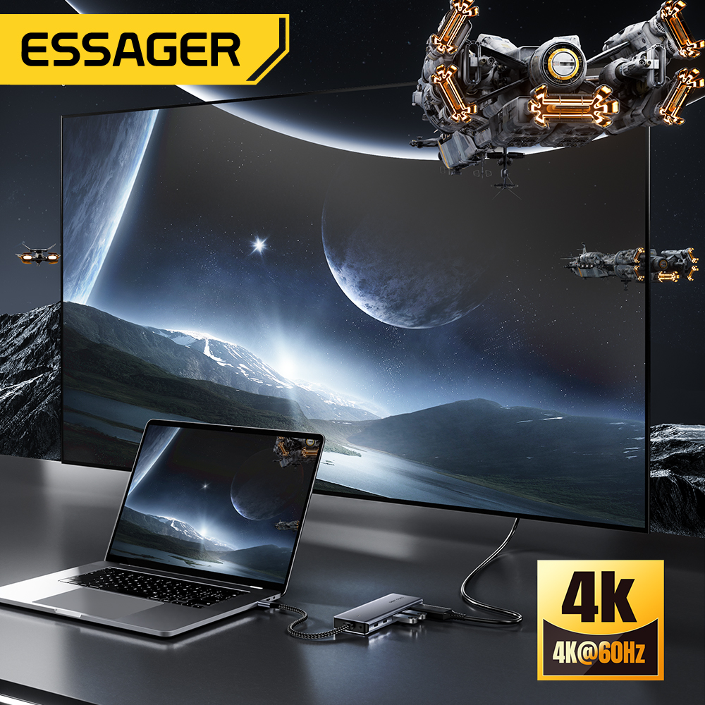 Essager USB C Hub With M.2 SSD Hard Disk Enclosure 6/7 in 1 PD100W USB — photo 4