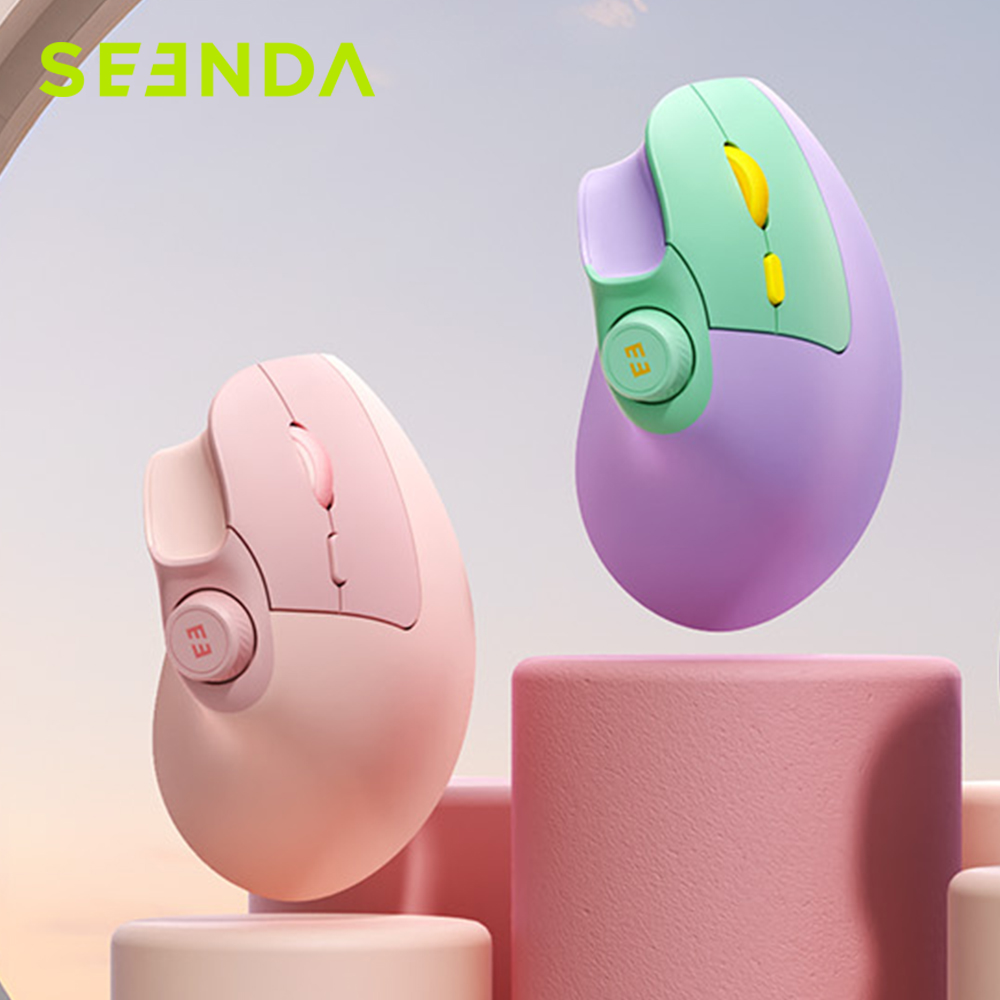 Seenda Ergonomic Bluetooth 2.4G Wireless Mouse with Volume knob Quiet clicks Rechargeable 