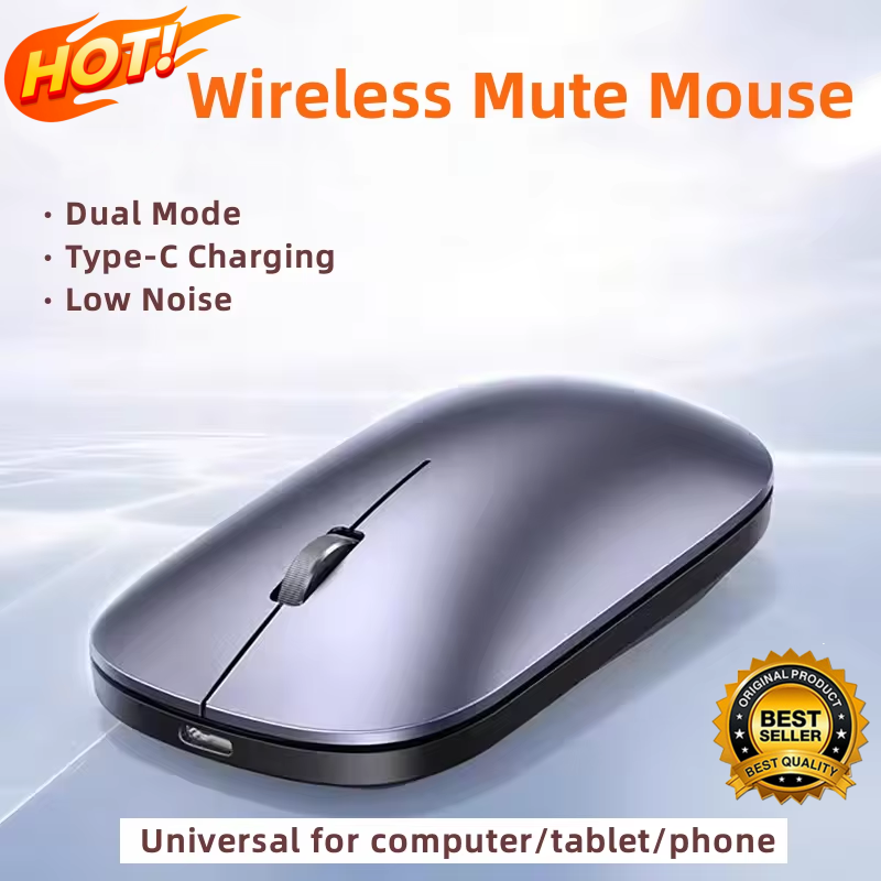 New Wireless Mouse Type-C Charging Silent Click Portable Office Ergonomic Laptop Universal