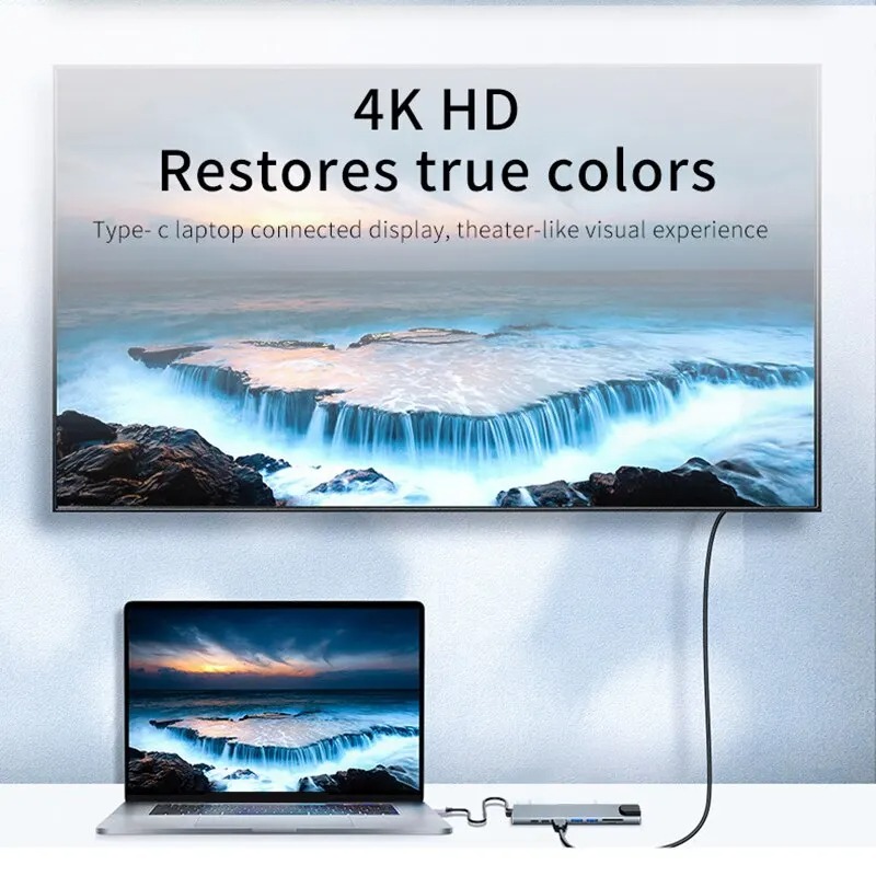 Usb 8In1 7in2 7in1 3in1 11in 1 Type C  To 4k HdTV Hub Adapter Sd Tf Rj — photo 2