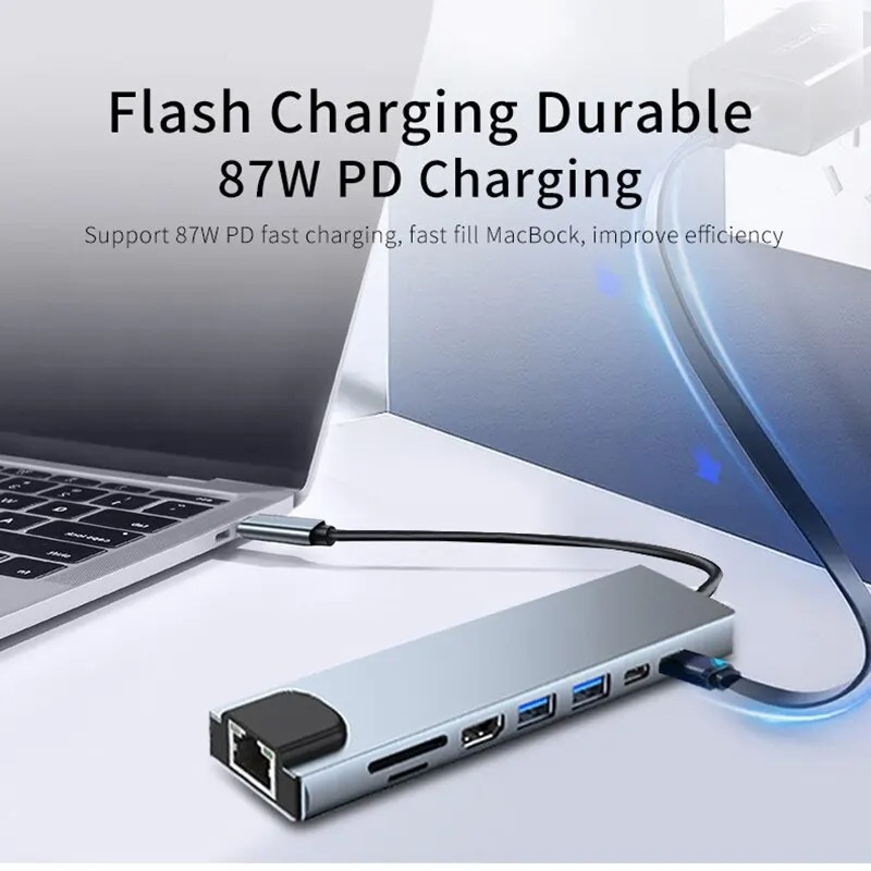 Usb 8In1 7in2 7in1 3in1 11in 1 Type C  To 4k HdTV Hub Adapter Sd Tf Rj — photo 4