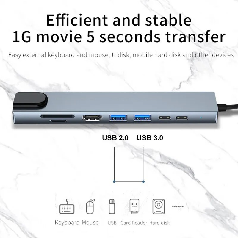 Usb 8In1 7in2 7in1 3in1 11in 1 Type C  To 4k HdTV Hub Adapter Sd Tf Rj — photo 5