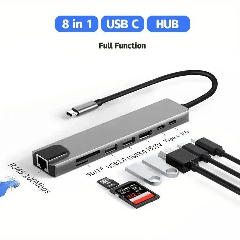 Usb 8In1 7in2 7in1 3in1 11in 1 Type C  To 4k HdTV Hub Adapter Sd Tf Rj — photo 6