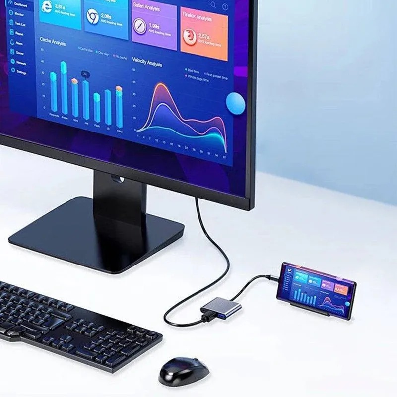 USB C HUB 3in1 Type C 3.0 to HDMI-compatible Docking Station PD Fast C — photo 3