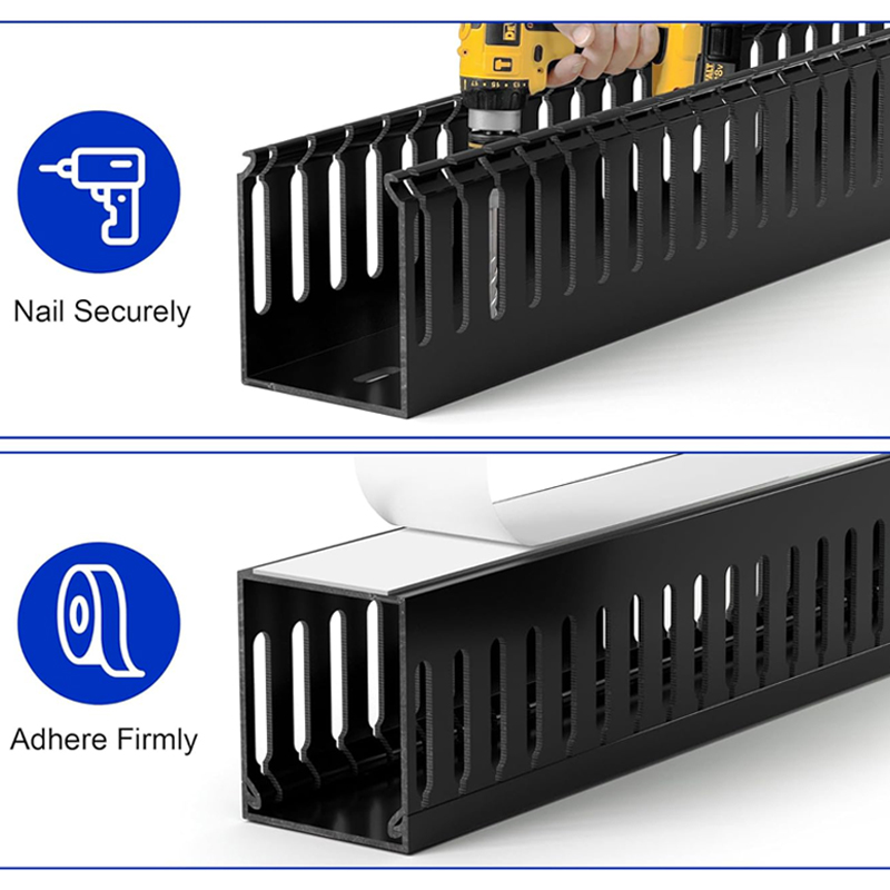 PVC Industrial Flame-retardant Wiring Duct black cable Management Tray — photo 2