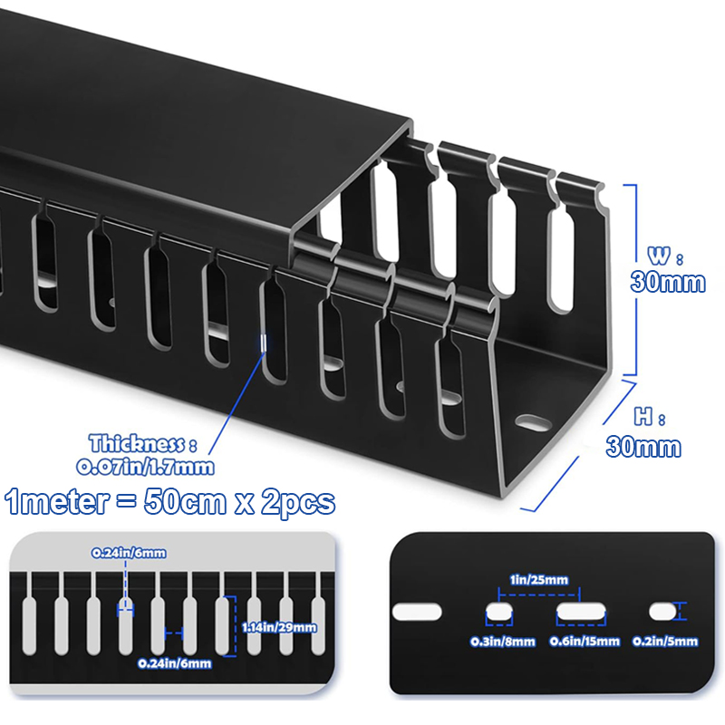 PVC Industrial Flame-retardant Wiring Duct black cable Management Tray — photo 4