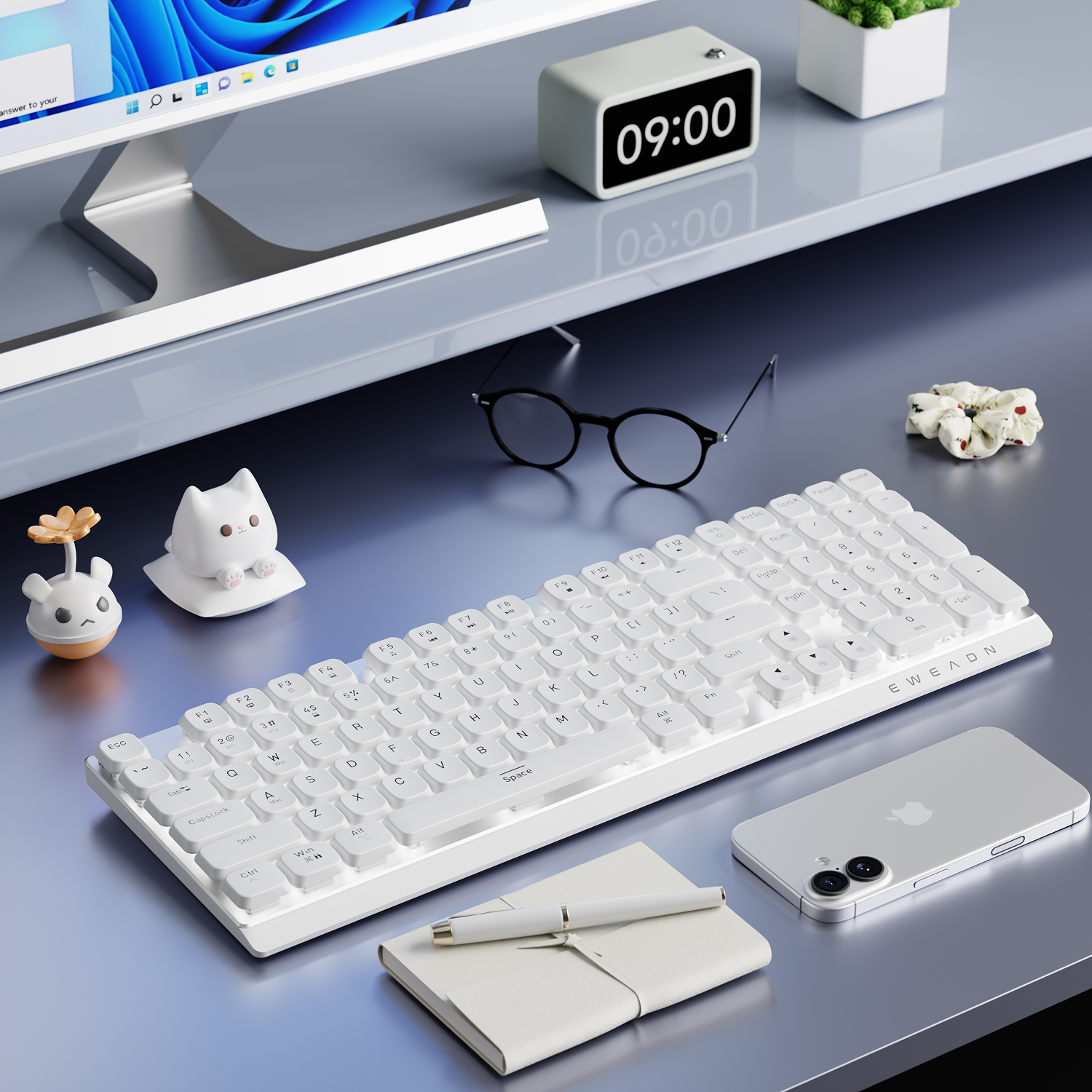 EWEADN Wireless Low-Profile Mechanical Gaming Keyboa