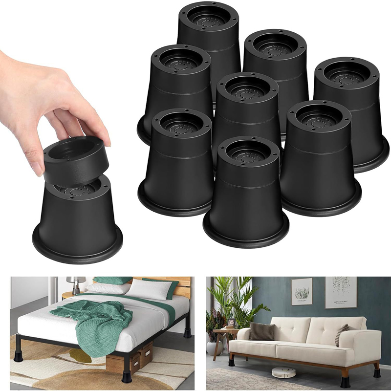 4Pcs Heavy Duty Furniture Riser Round Rubber Sofa Riser Supports Up to