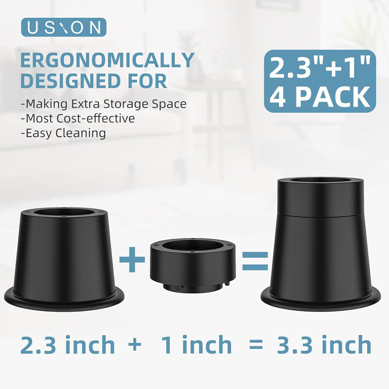4Pcs Heavy Duty Furniture Riser Round Rubber Sofa Riser Supports Up to — photo 4
