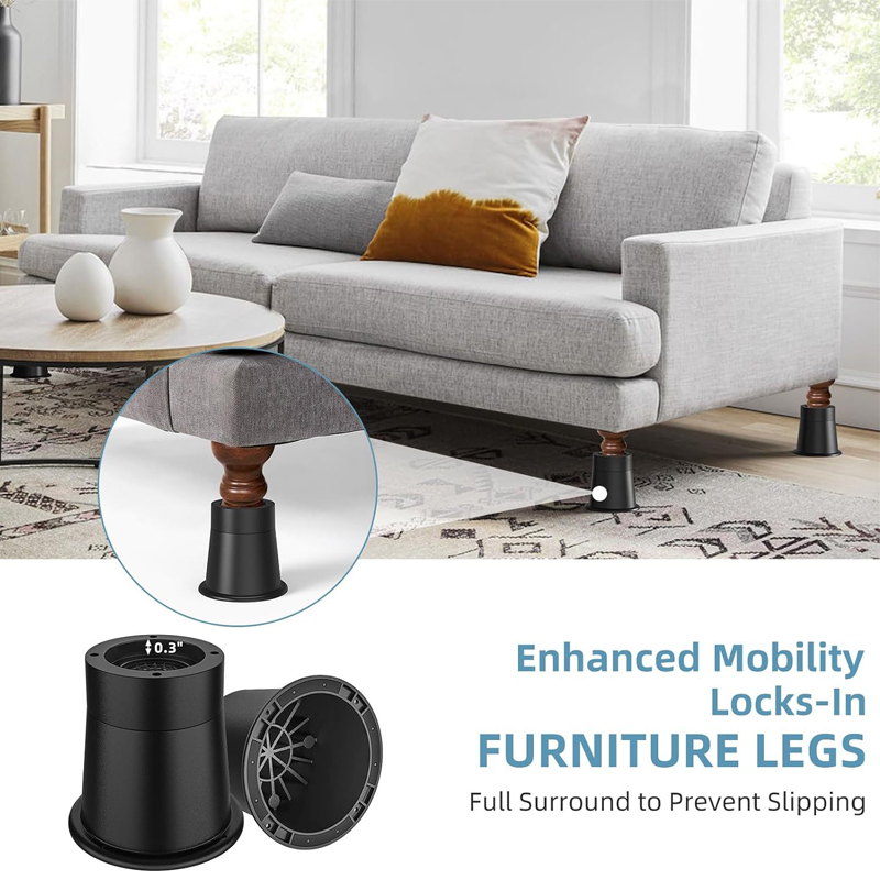 4Pcs Heavy Duty Furniture Riser Round Rubber Sofa Riser Supports Up to — photo 5