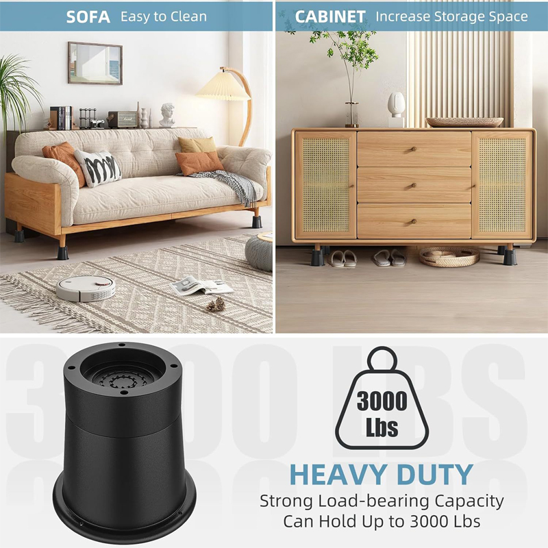 4Pcs Heavy Duty Furniture Riser Round Rubber Sofa Riser Supports Up to — photo 6