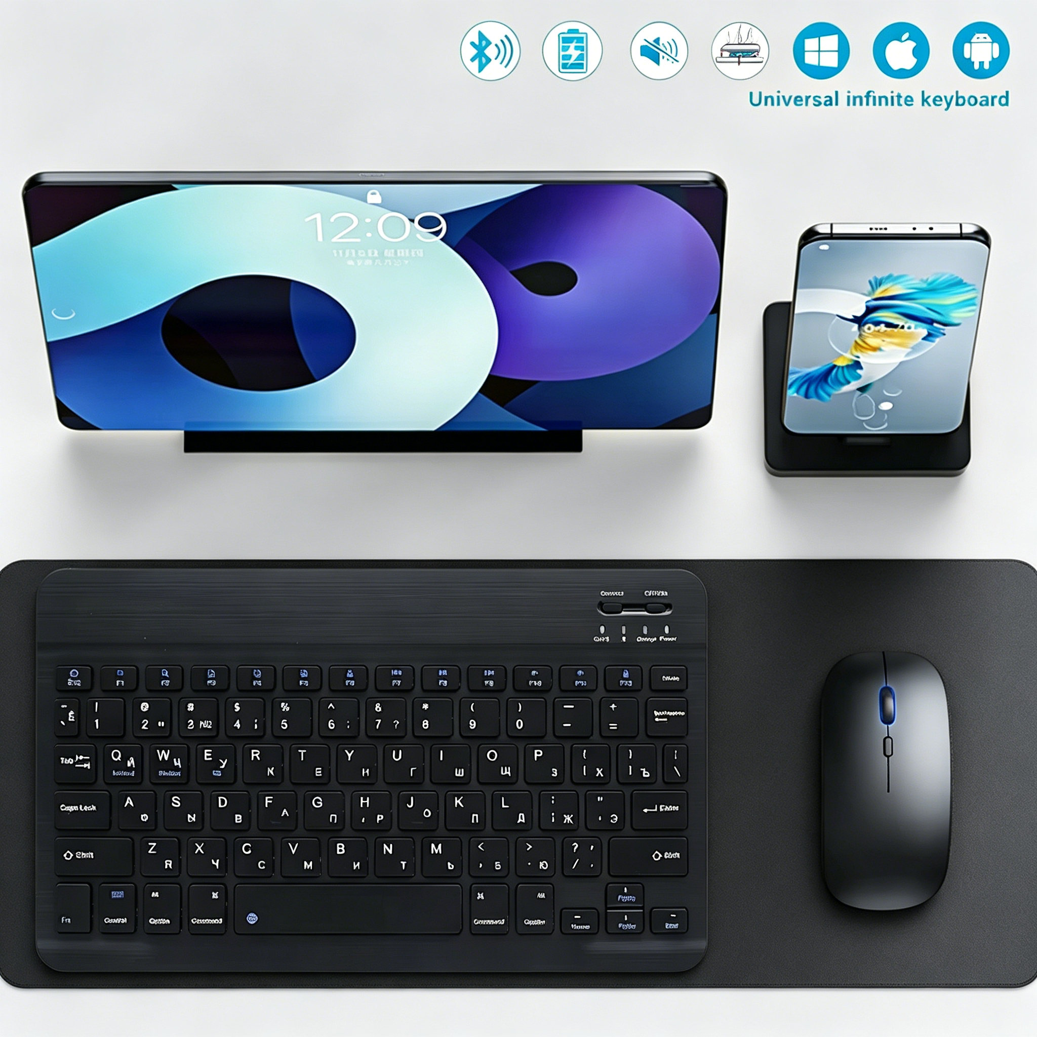 Bluetooth Wireless Keyboard Universal Mobile Phone Tablet Keyboard And