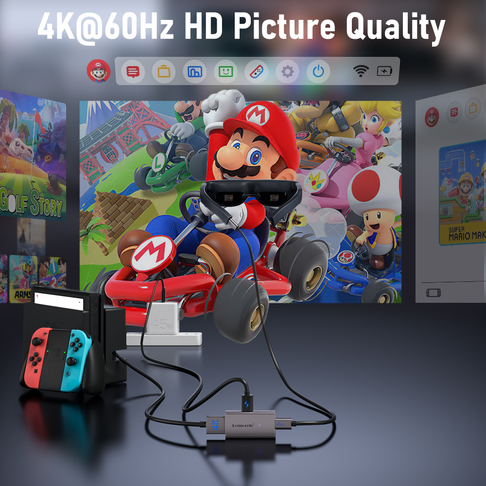 Lemorele 4K AR Glasses Adapter HDMI to Type-C AR Glasses Charging Conv — photo 2