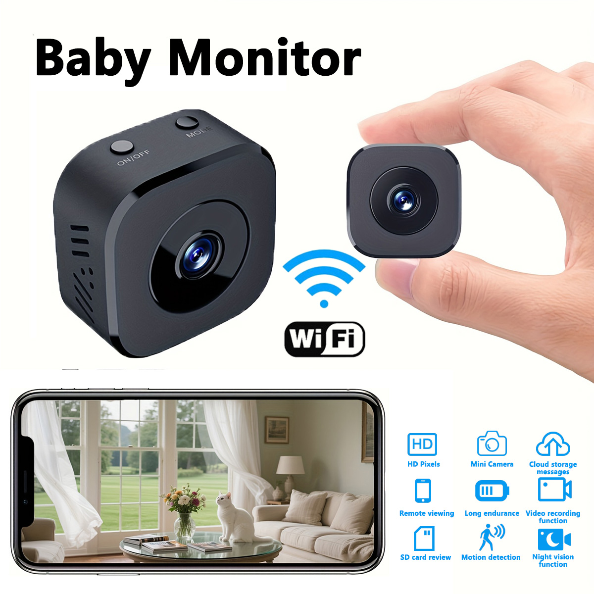1080P HD Mini WiFi Camera Indoor Safety Security Sur