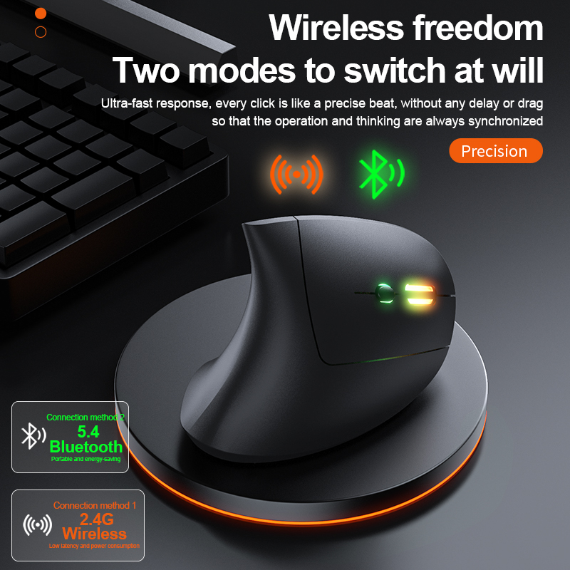 2.4GHz Bluetooth Wireless Mouse Rechargeable Vertical Mouse Ergonomic  — photo 4