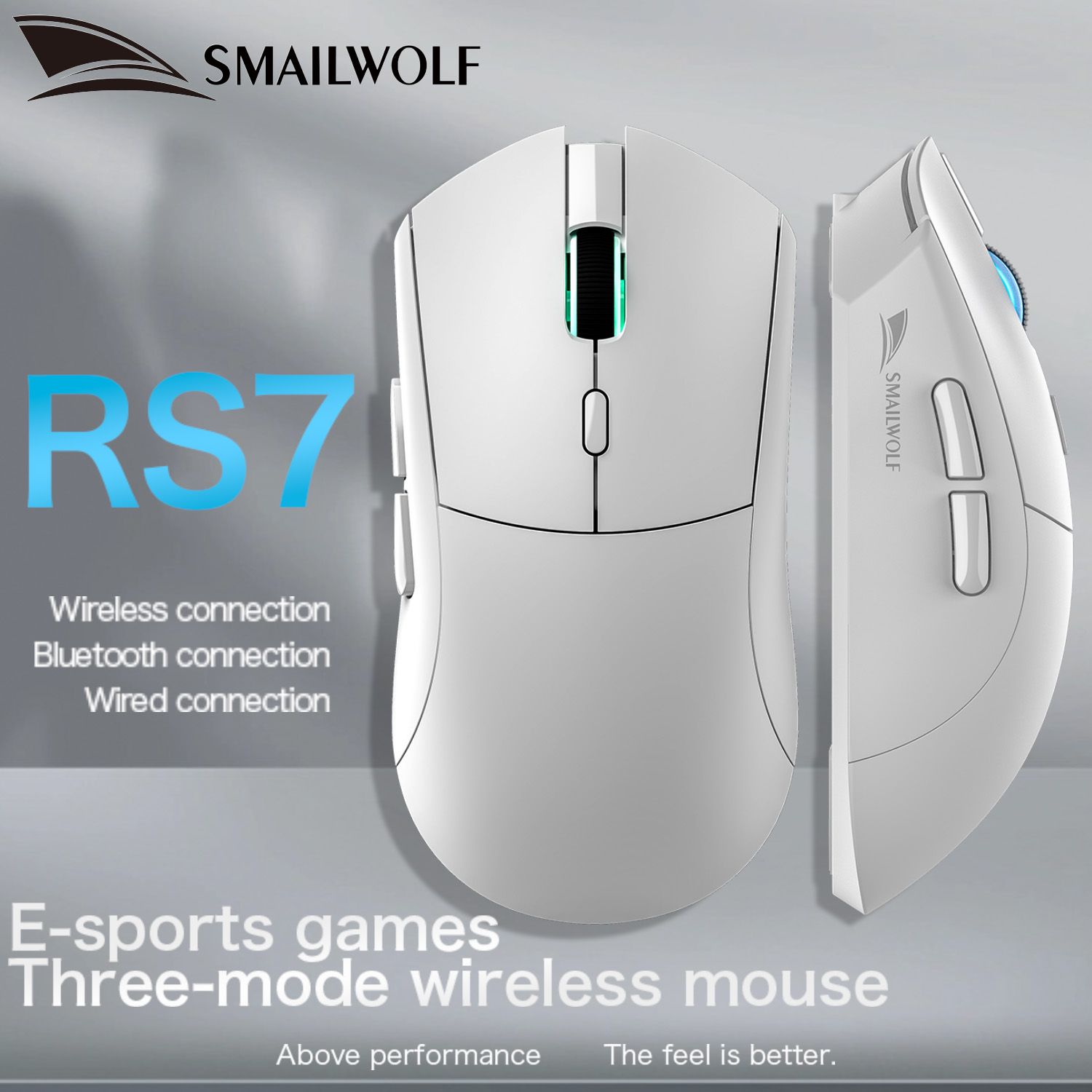 SMAILWOLF RS7 Bluetooth wireless gaming mouse PAW3311 macro driver lap
