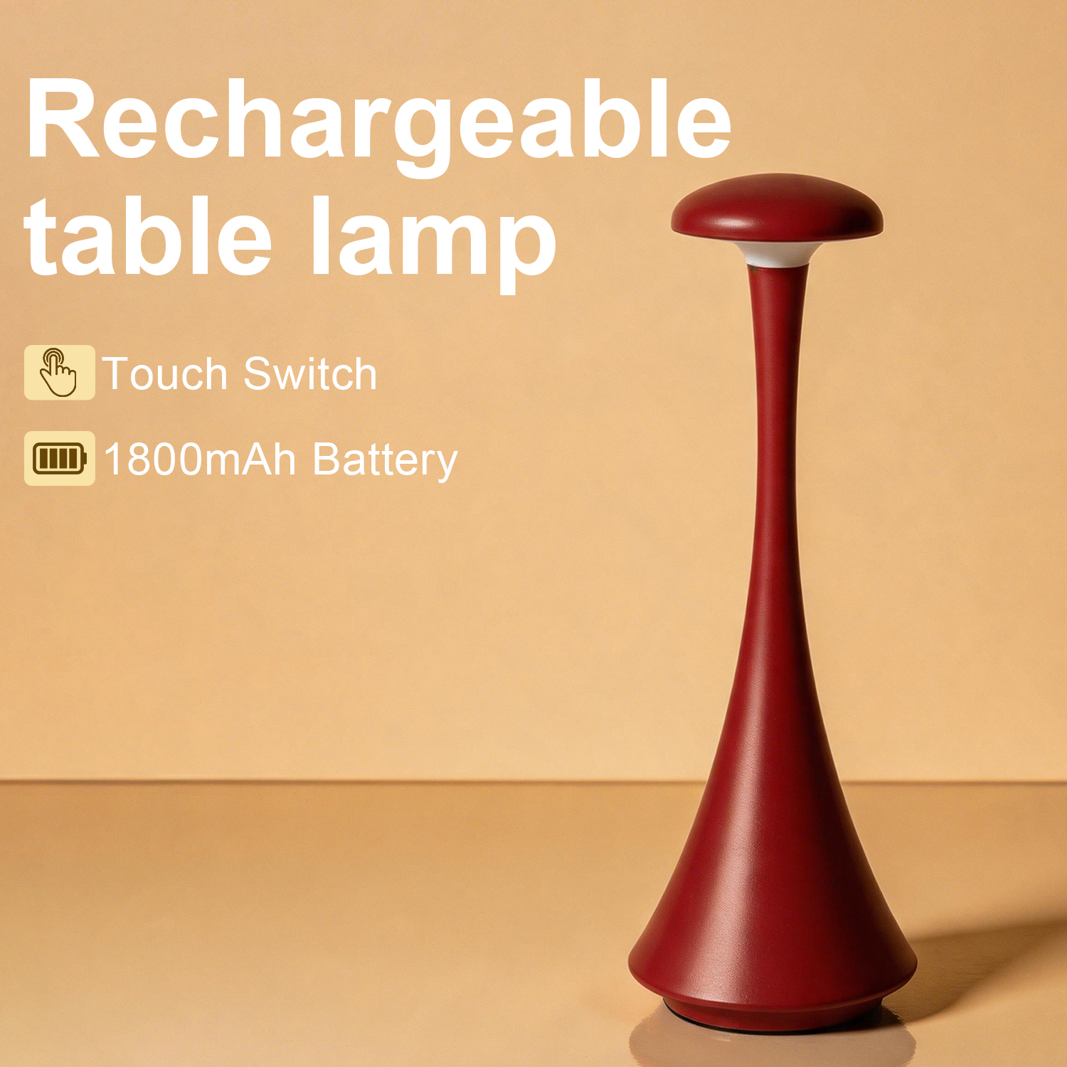 GGbingo Mushroom Table Lamp Rechargeable Wireless Touch Lamp Creative  — photo 2