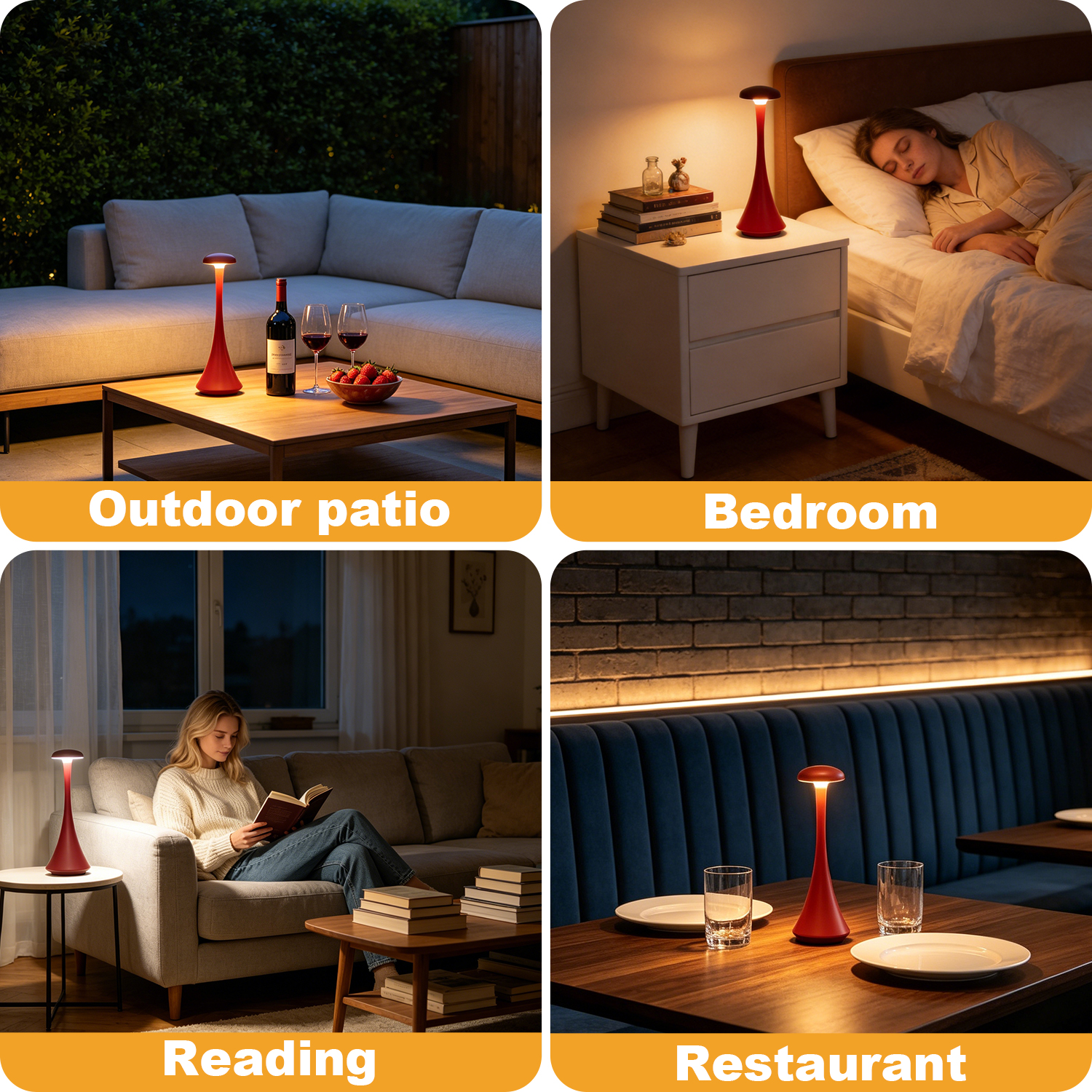 GGbingo Mushroom Table Lamp Rechargeable Wireless Touch Lamp Creative  — photo 6