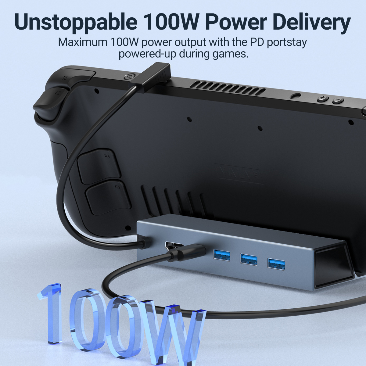 5 In 1 USB-C Game Hub Type-C Console Dock With 4K HDMI+PD 100W+USB 2.0 — photo 4