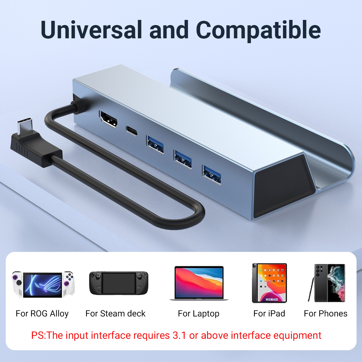 5 In 1 USB-C Game Hub Type-C Console Dock With 4K HDMI+PD 100W+USB 2.0 — photo 6