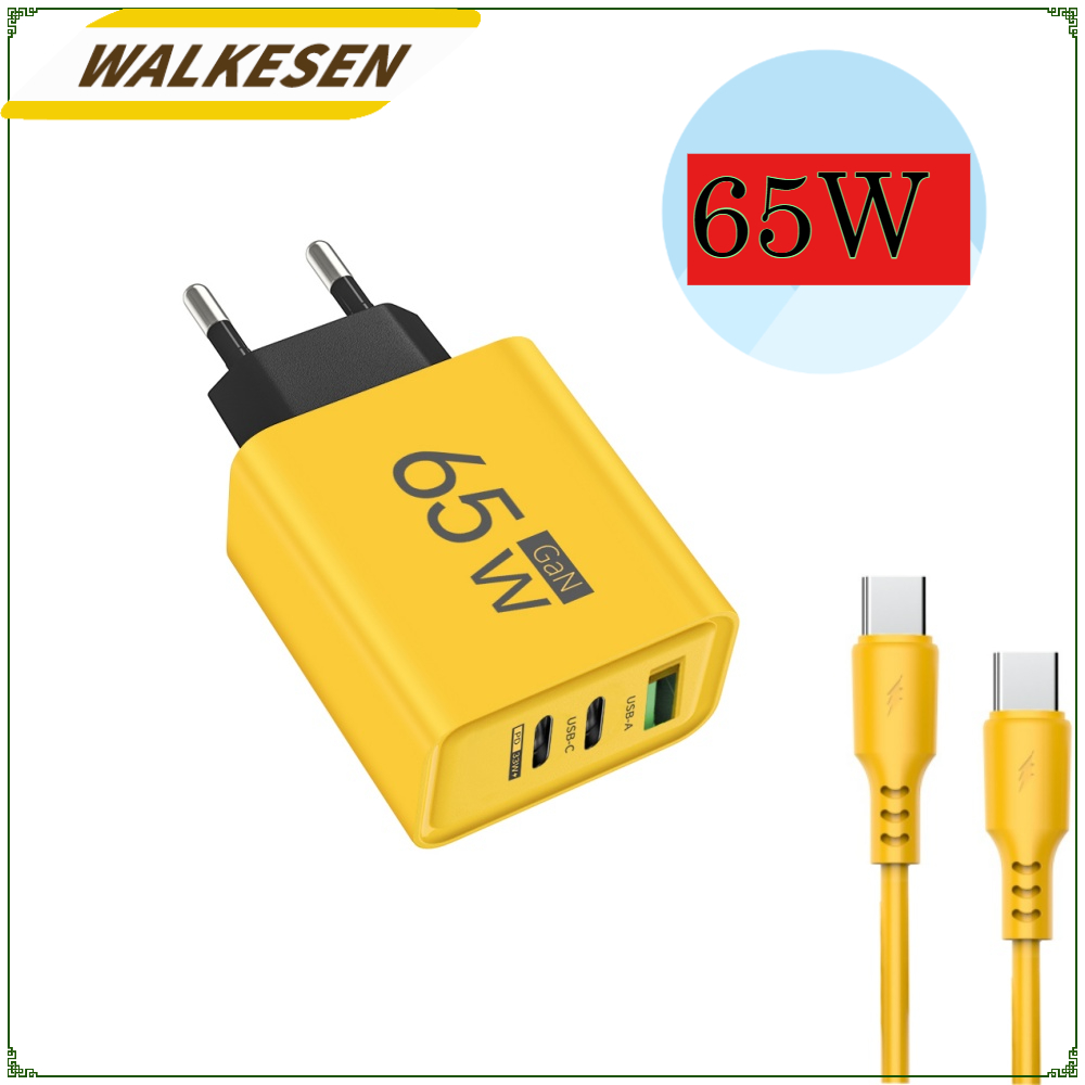 65W GaN USB Chargers With Type C Data Cables Fast Charging Charger Qui