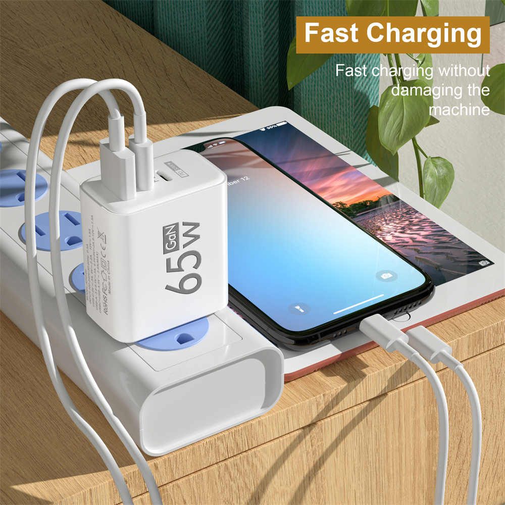 65W GaN USB Chargers With Type C Data Cables Fast Charging Charger Qui — photo 3