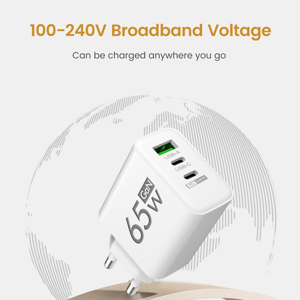 65W GaN USB Chargers With Type C Data Cables Fast Charging Charger Qui — photo 5