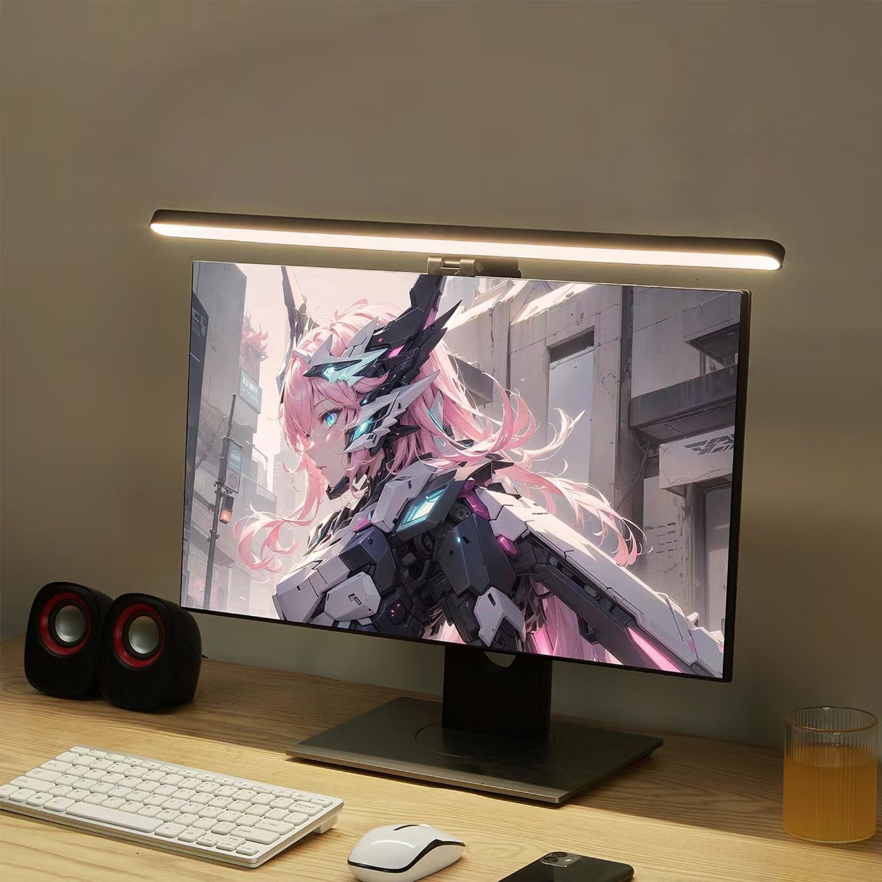 LED Monitor Light Hanging Desk Lamp - Stepless Dimming Eye-Friendly fo