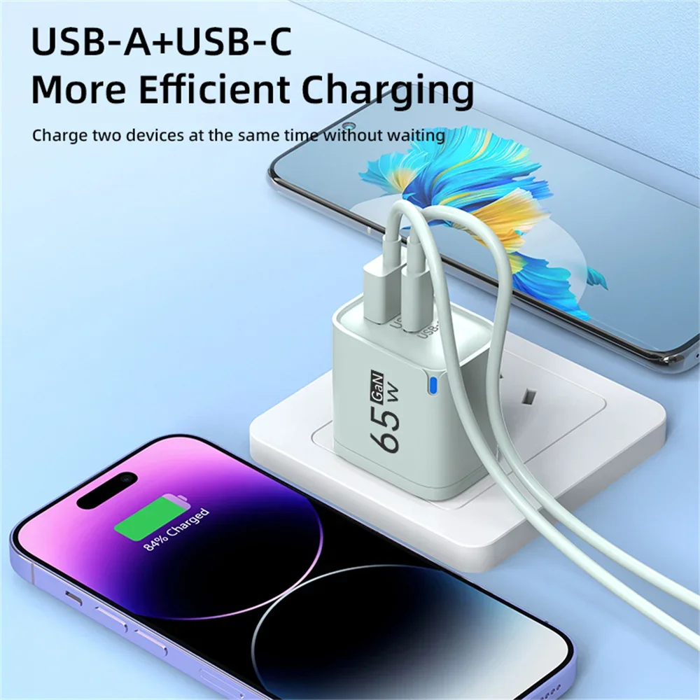 GaN Charger 65W USB Type C Fast Charging Phone Charger Adapter USB PD  — photo 4