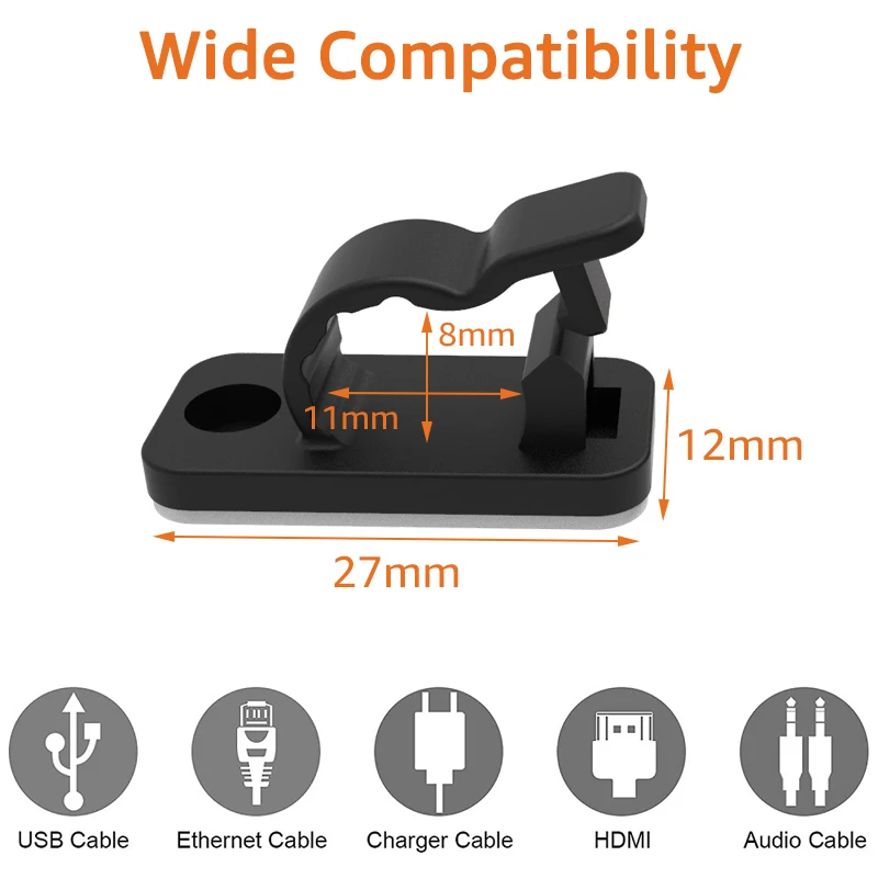 10/50PCS Cable Organizer Clips Cable Management Wire Manager Cord Hold — photo 2
