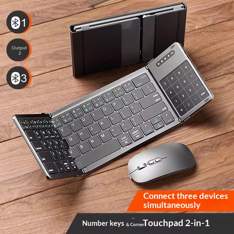 Mengzu Tri Fold Wireless Bluetooth Keyboard With Num