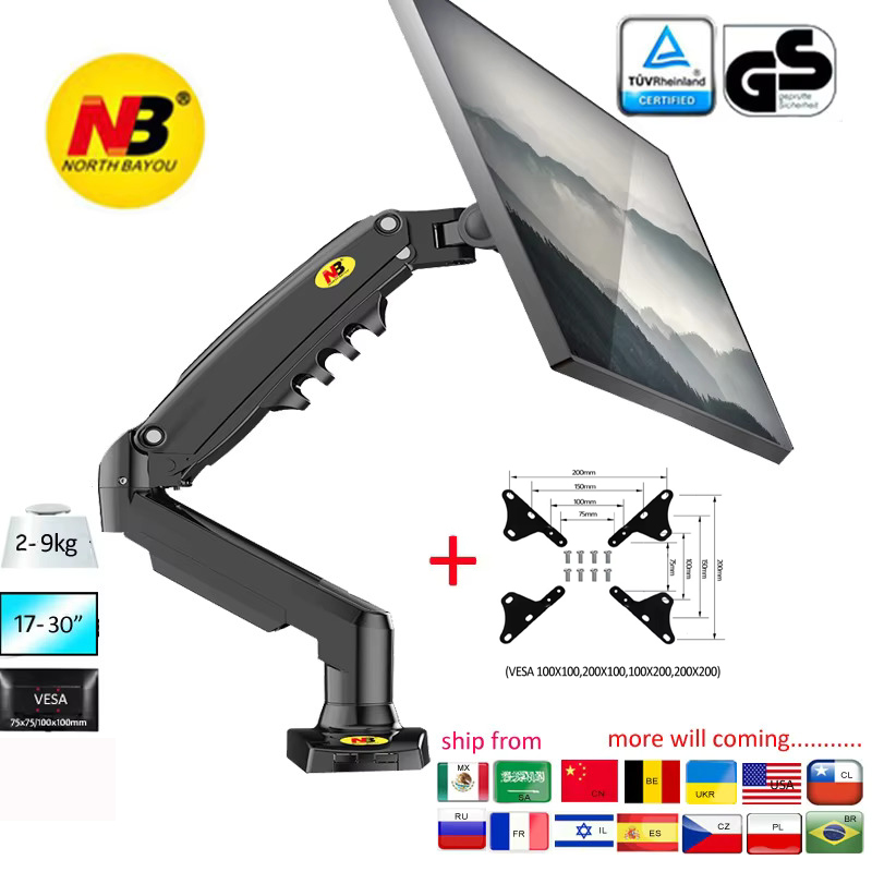 NEW NB F80 17-30' Desktop LED LCD Monitor Holder Arm Gas Spring Full M
